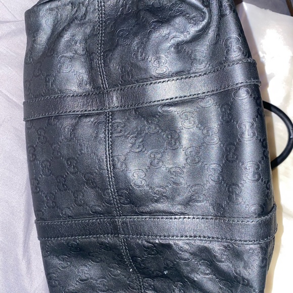 Gucci black leather Guccissima Boston Bag; great condition -recently refinished - Picture 7 of 10